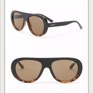 Quay Australia Black and Tortoise Shield Sunglasses
